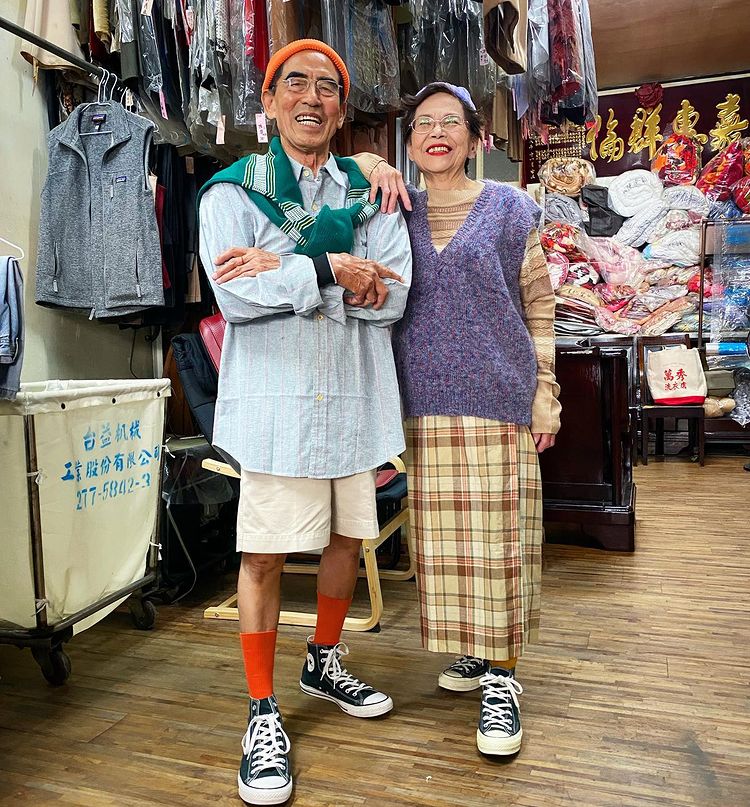 Elderly Couple Model Clothing Abandoned at Laundromat