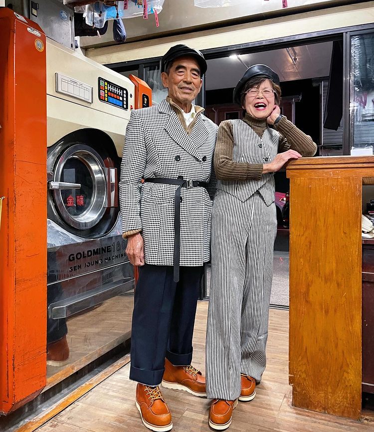 Elderly Couple Shoots Fashion Photos with Clothes Left at Their Laundromat