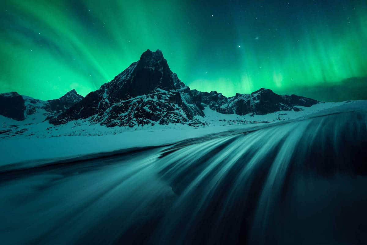 Aurora on the Lofoten Islands in Norway