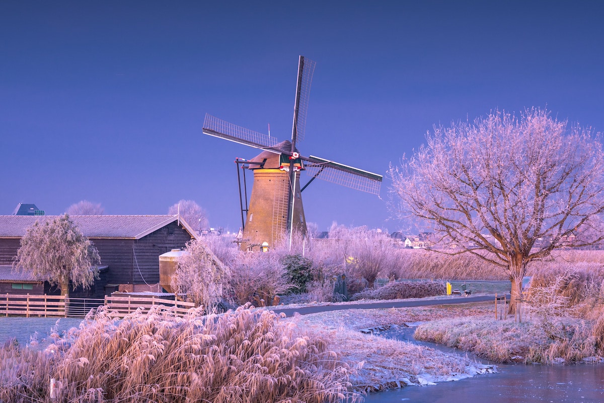 Albert Dros Winter Windmill Photography
