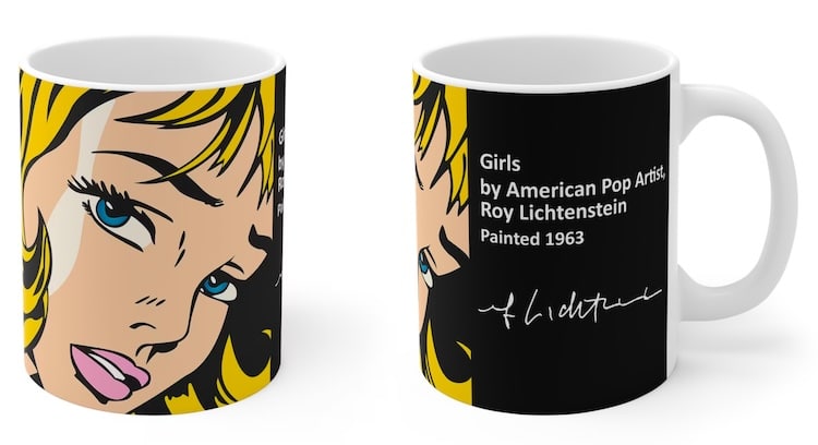 Roy Lichtenstein pop art mug