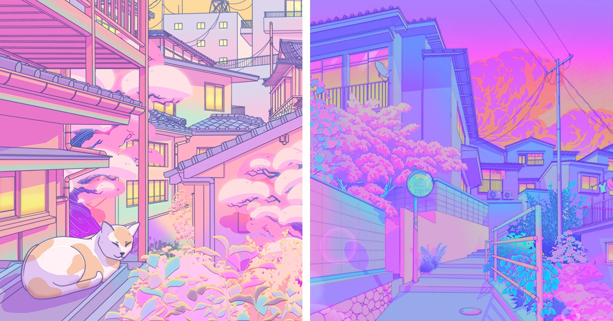 Artist Creates Immersive Worlds in a Pastel Pink Color Palette