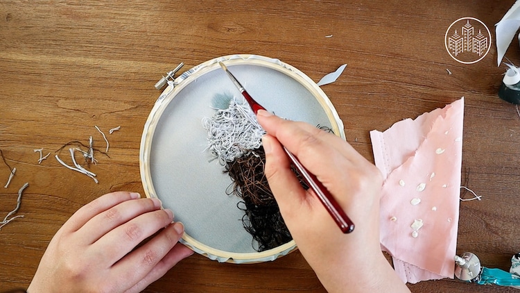 Embroidery Hoop and Fabric With a Photo Printed on It