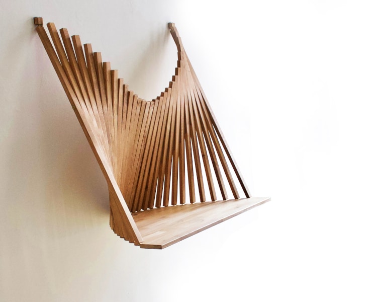 This Elegant Wall Hanging Cleverly Doubles as a Stylish Wood Desk