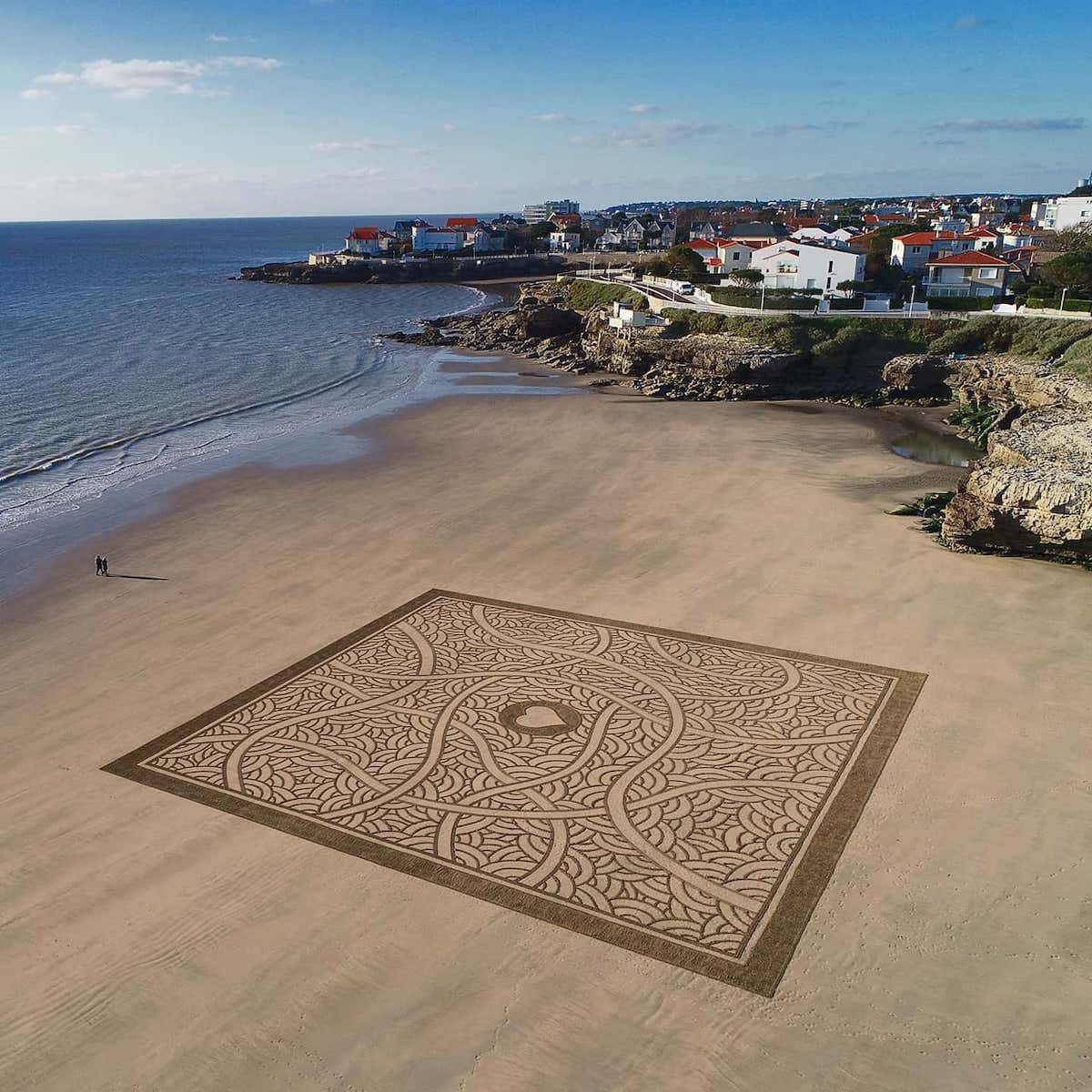 Ephemeral Art on Beach by JBen