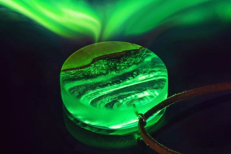 Northern Lights Necklace Pendant by Moi and Zoe