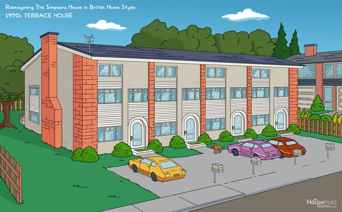 Ingenious Illustrations Reimagine the Simpsons' House in 8 Different British Architecture Styles