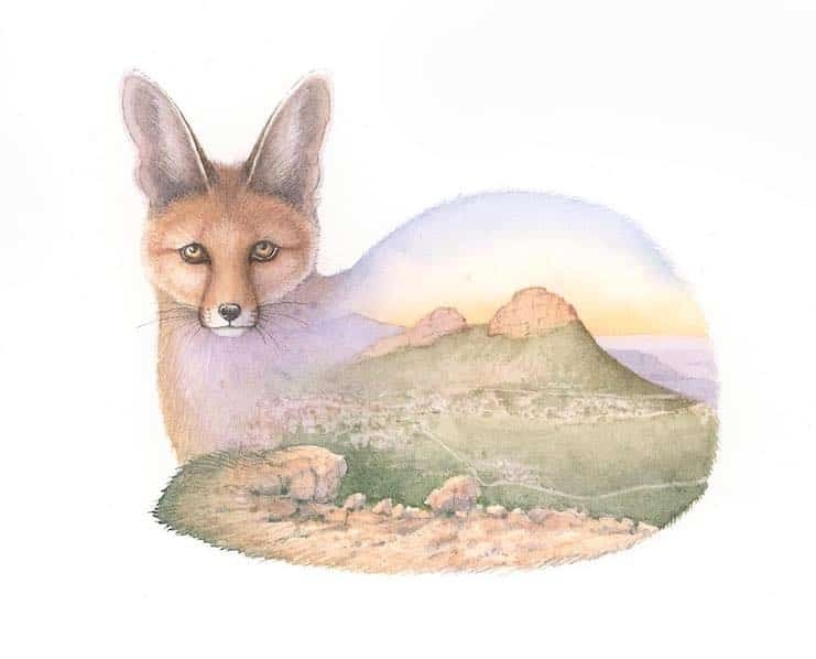Watercolor Paintings Merge Animals with Their Natural Landscapes