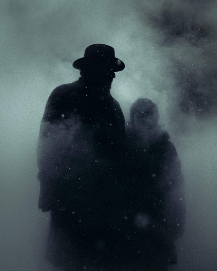 Silhouettes of People in Fog