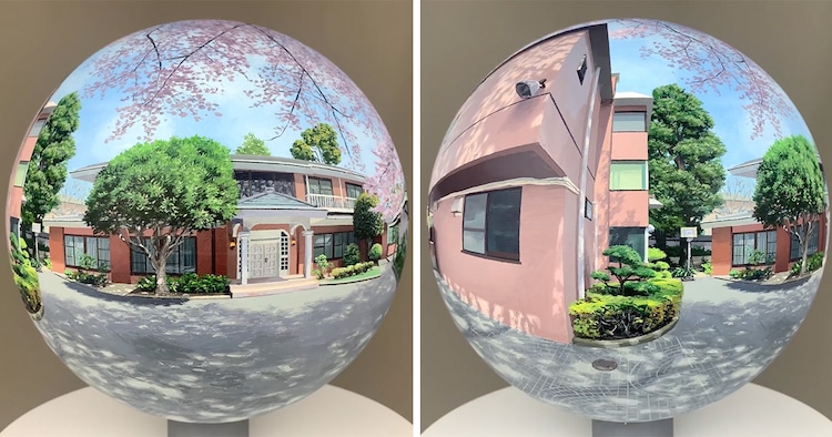 Spherical Acrylic Paintings by Daisuke Samejima