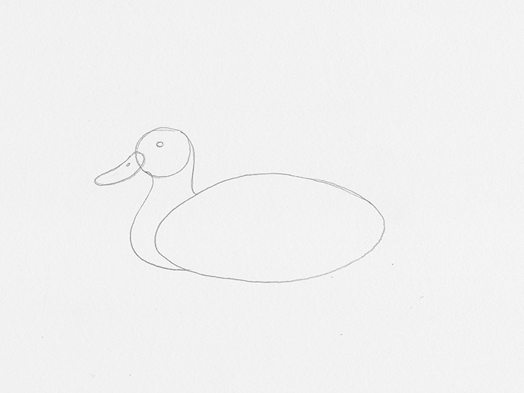 how to draw a duck step by step