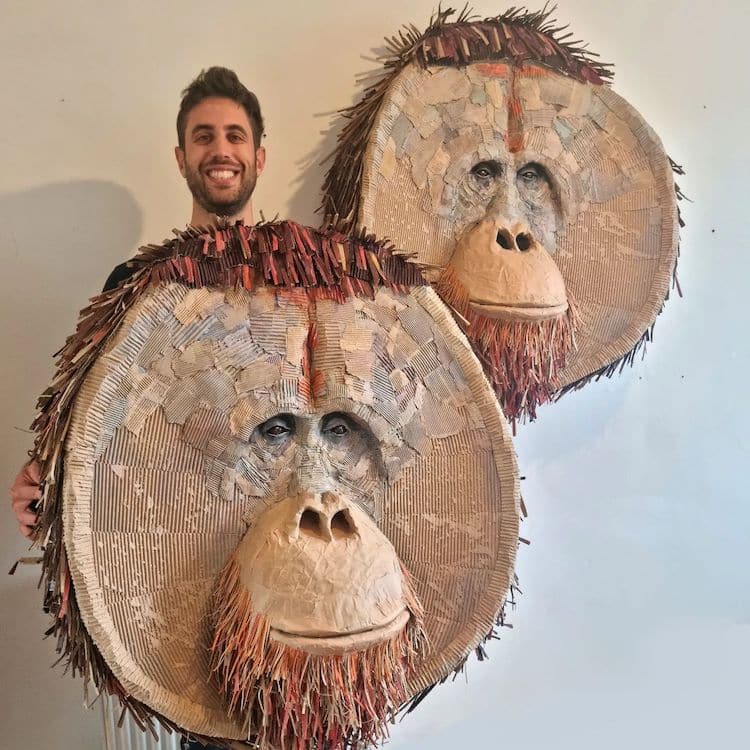 Upcycled Cardboard Sculptures by Josh Gluckstein