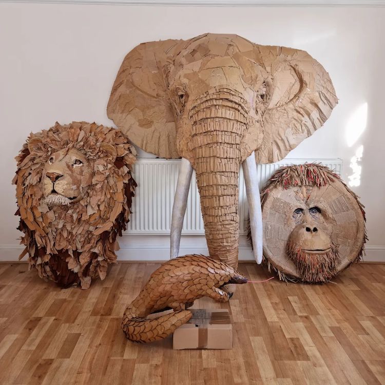 Upcycled Cardboard Sculptures by Josh Gluckstein