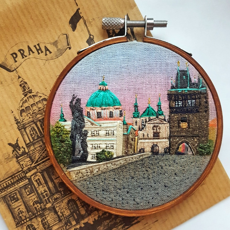 Architectural Embroidery by Maria Zamyatina