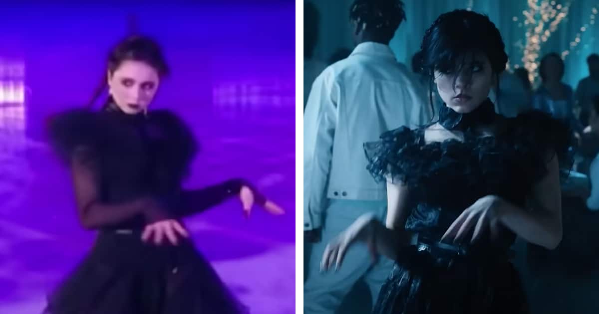 Olympic Figure Skater Recreates the "Wednesday" Dance on Ice