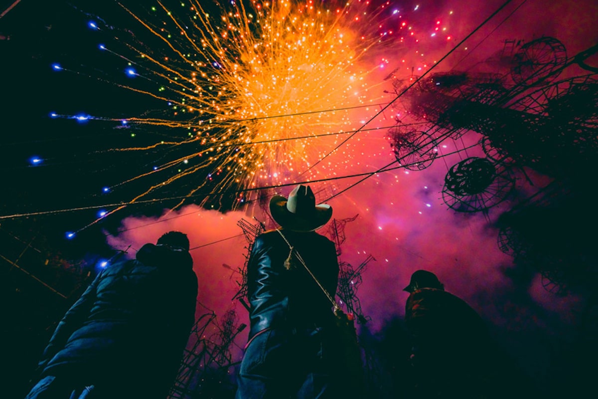 Colorful Fireworks in Mexico