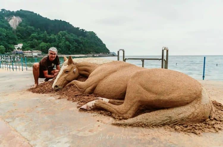 Artist Crafts Realistic Sand Sculptures of Animals