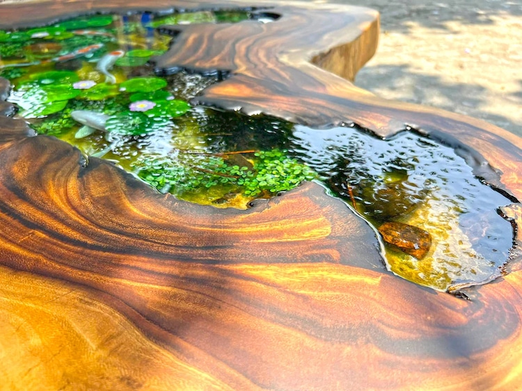 Epoxy Resin Koi Fish Coffee Pond