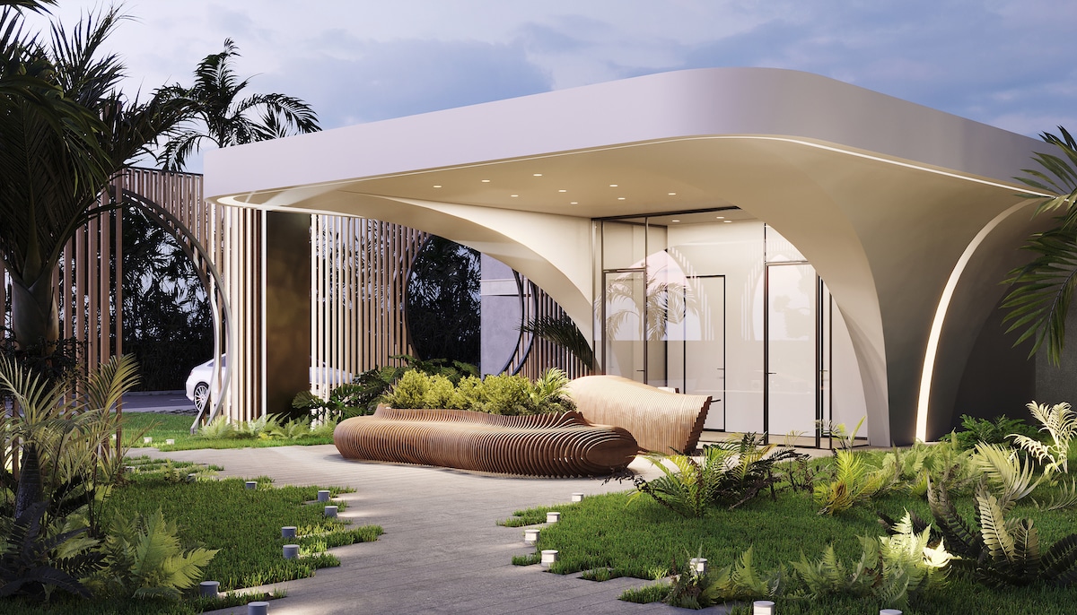Reception Building at Private Jet Villa by Hanging Gardens Air