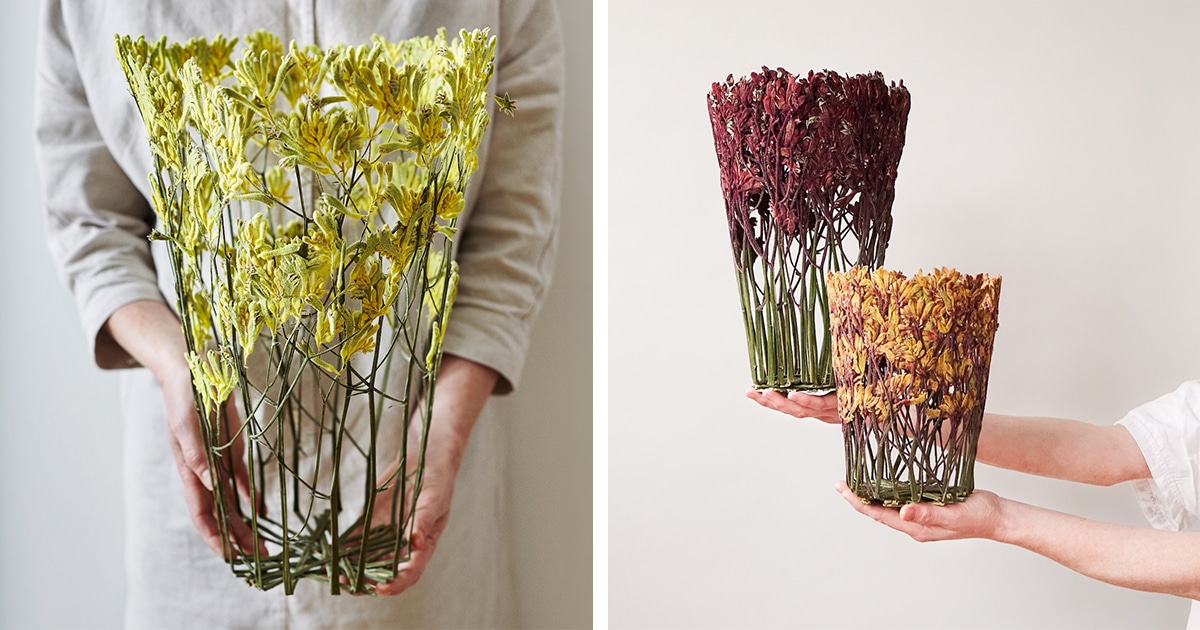 Artist Forms Magical Vases From Dried and Pressed Flowers