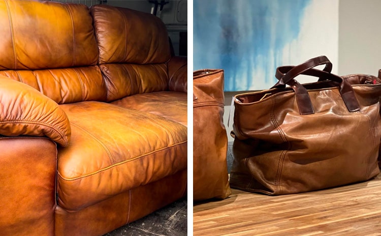 Upcycle leather deals sofa