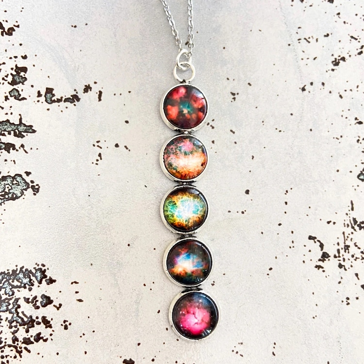 Nebula Rainbow Pendant Necklace by Yugen Handmade