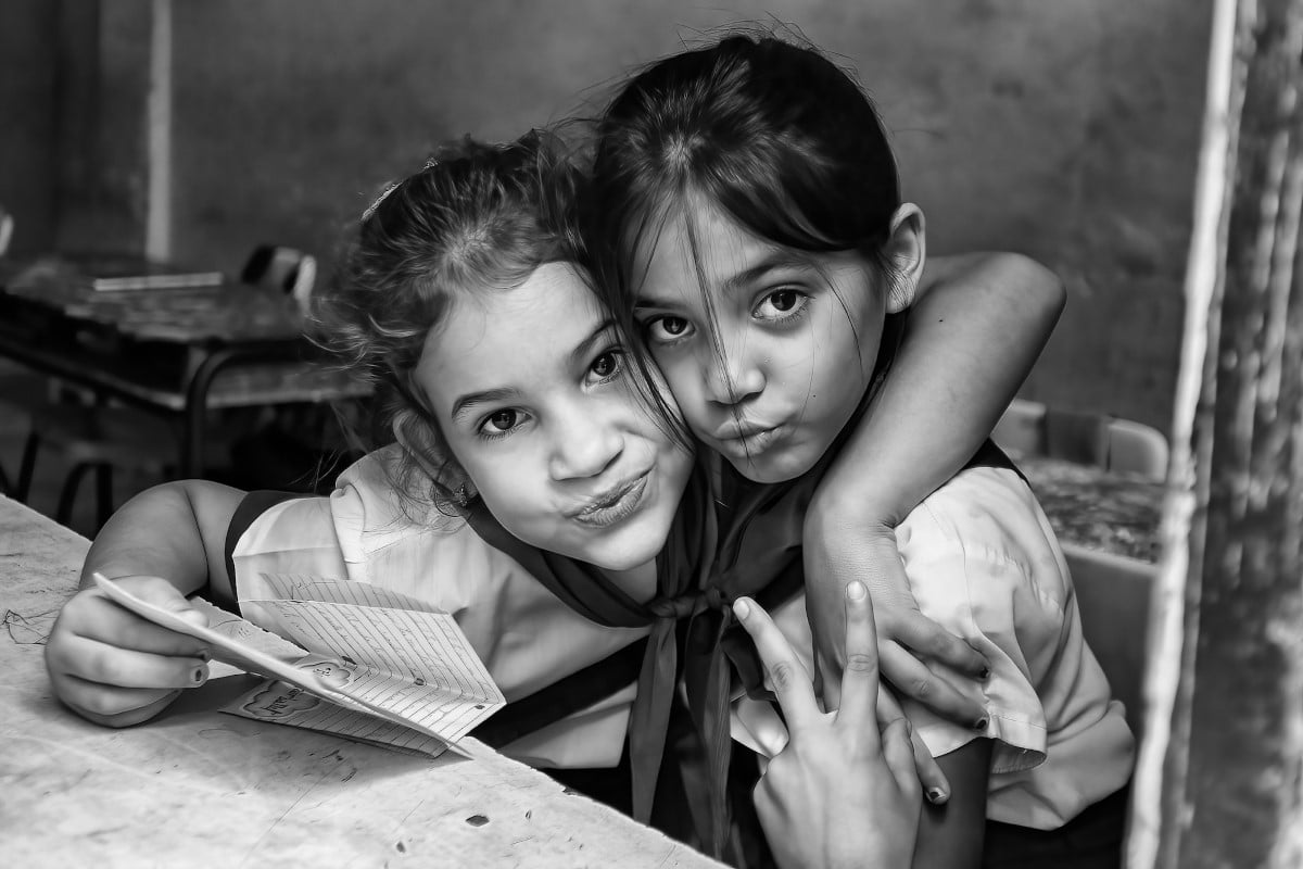 Black and White Photo of Cuban Children by Michael Chinnici