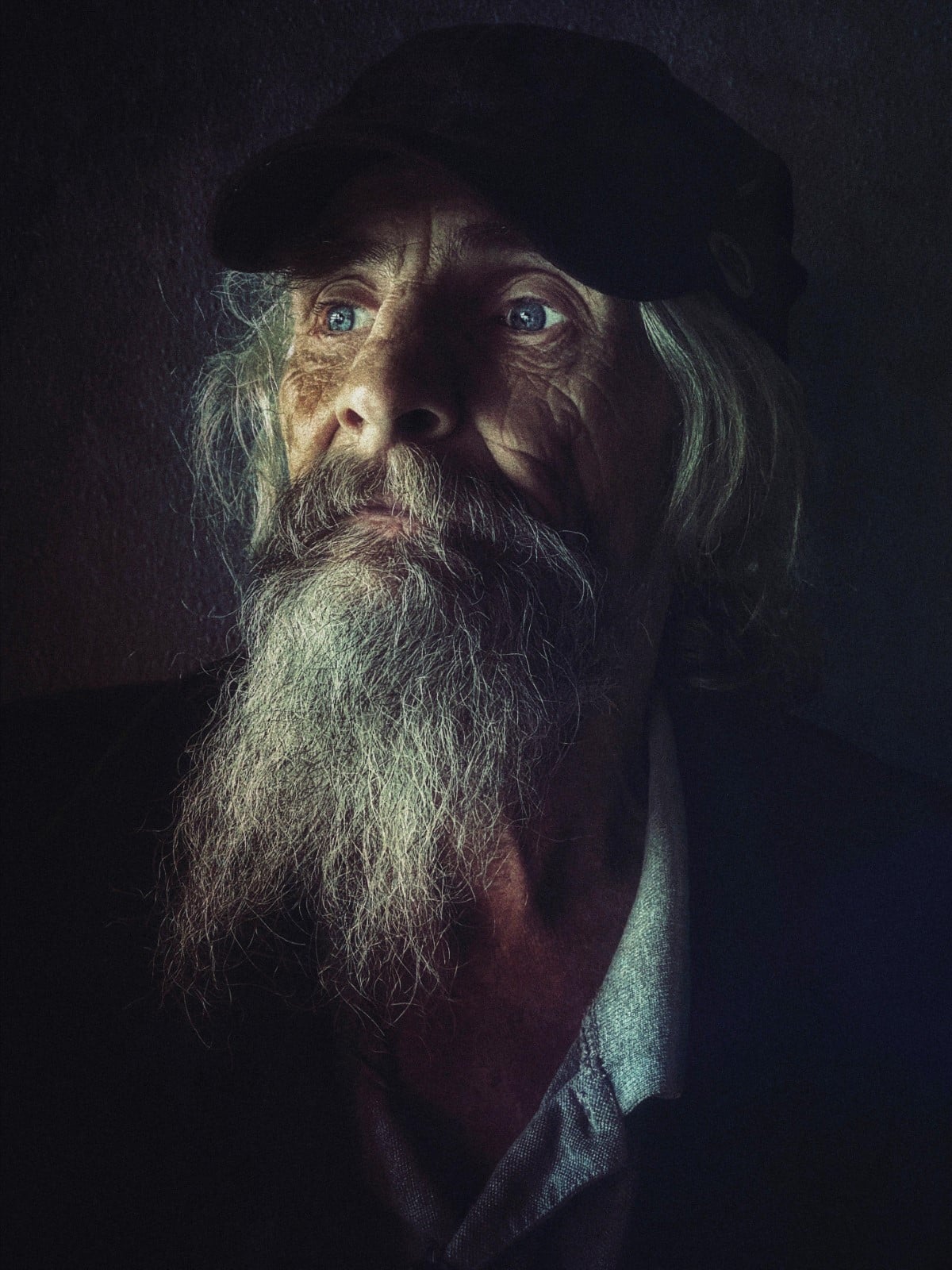 Mobile Portrait of an Older Man with a Beard