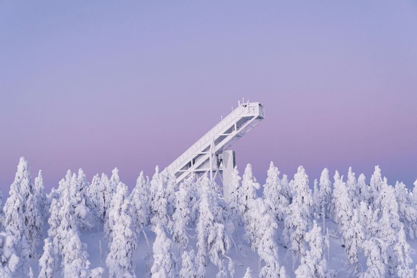 A ski jump in Ruka, Finland.