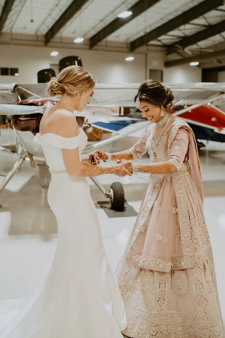 Wedding in Front of Plane