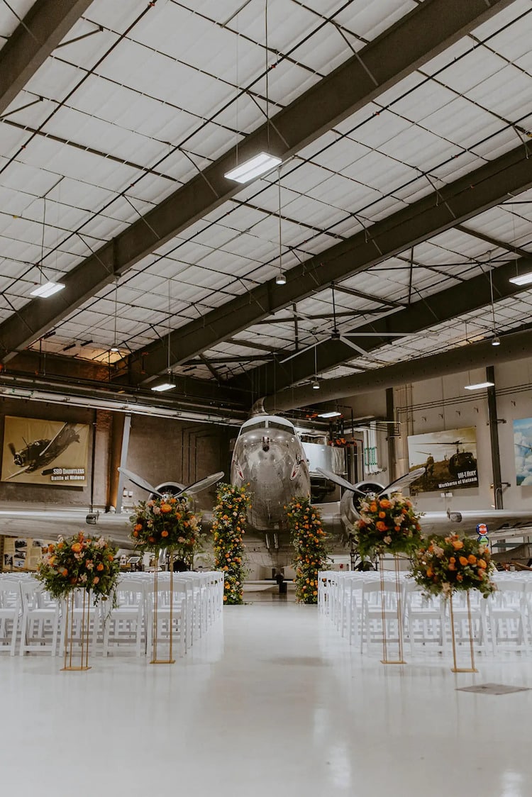 Wedding in Front of Plane