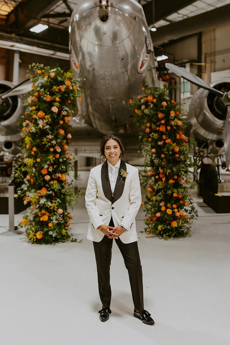 Wedding in Front of Plane