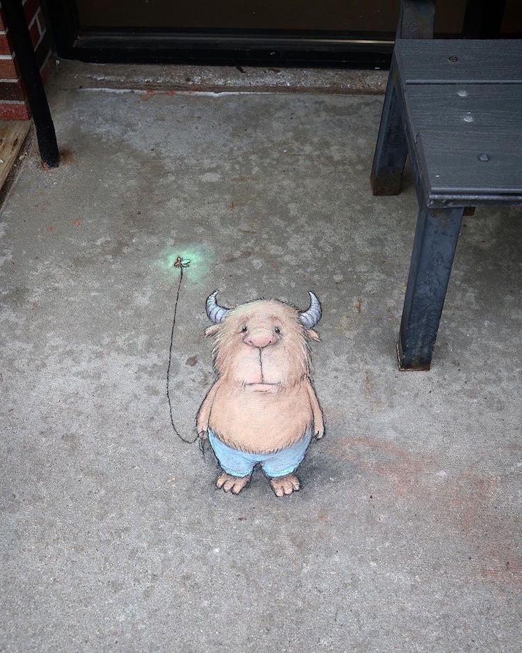 Chalk Drawings by David Zinn