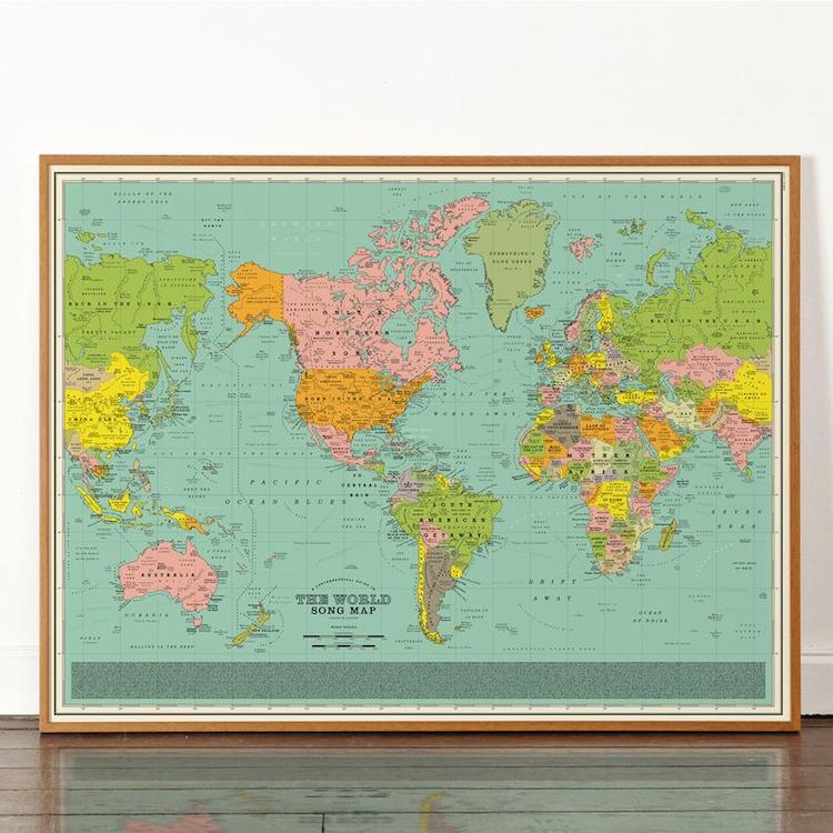 World Song Map Poster