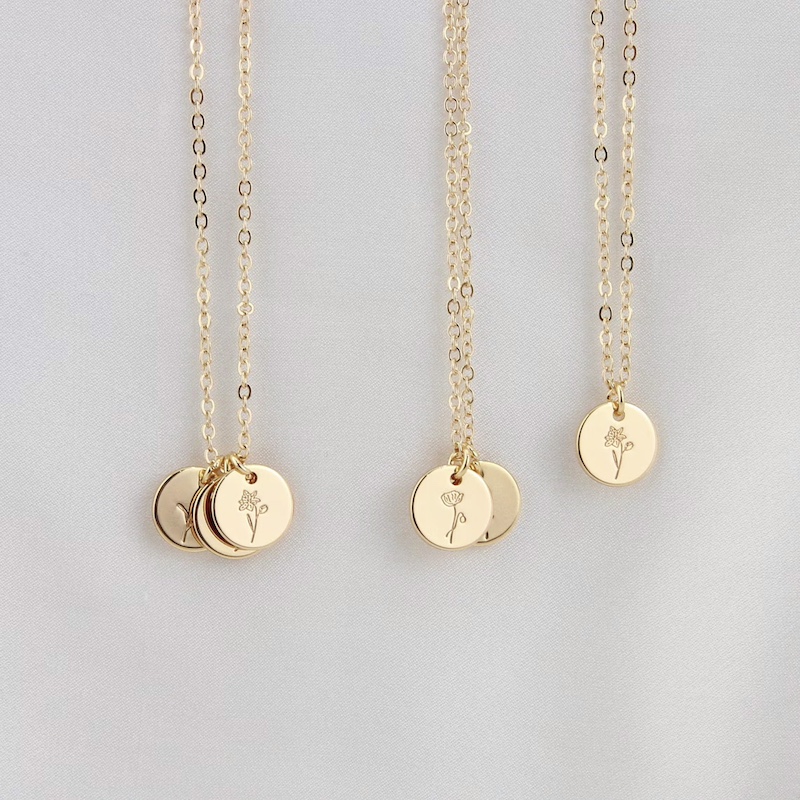 Personalized Flower Necklaces