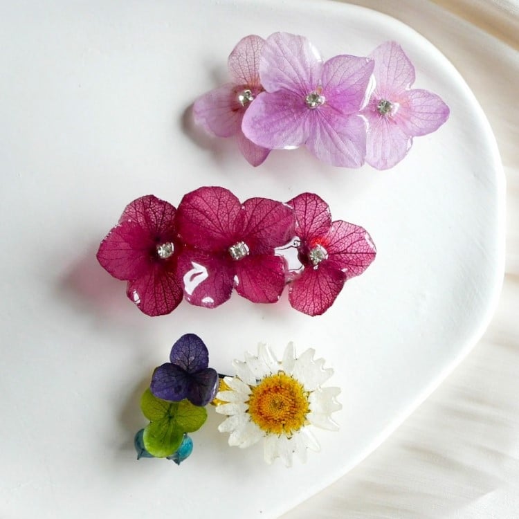 Real Hydrangea Flower Hairclip