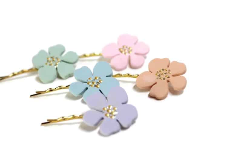 Pastel flower bobby pins