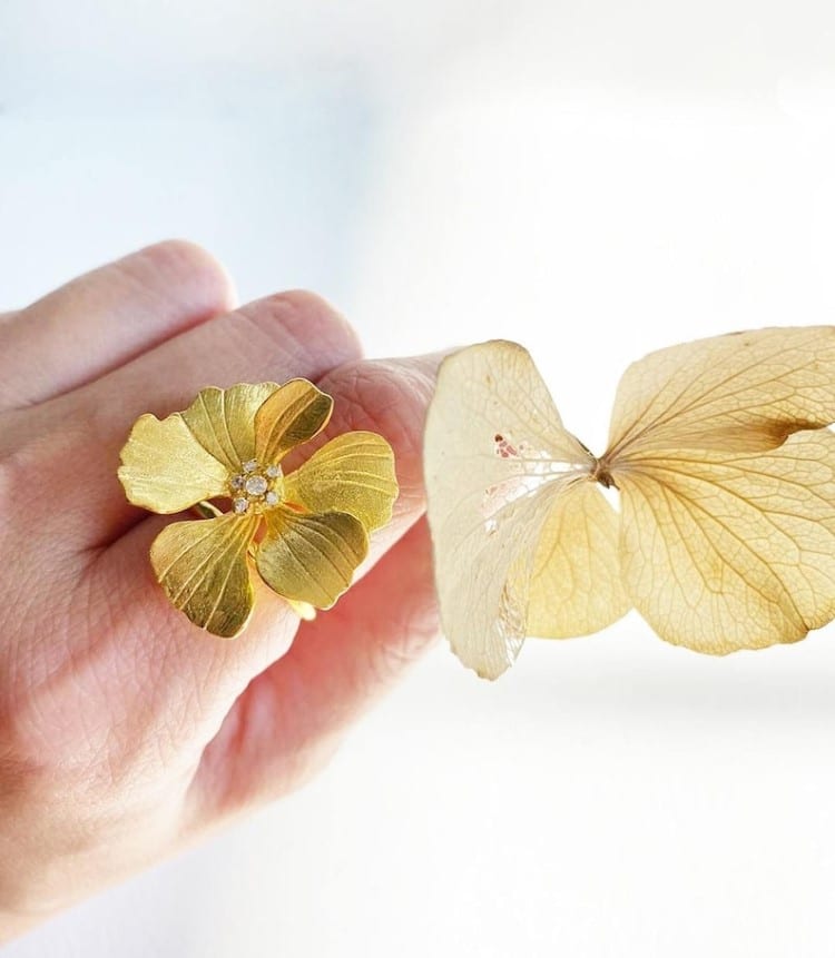 Gold Flower Statement Ring