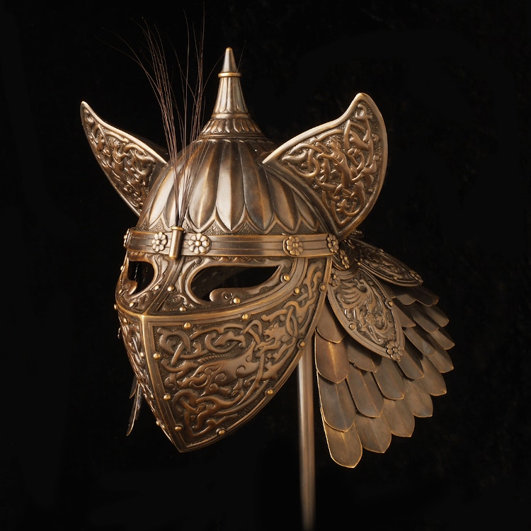 Cat armor made from metal inspired by chinese history