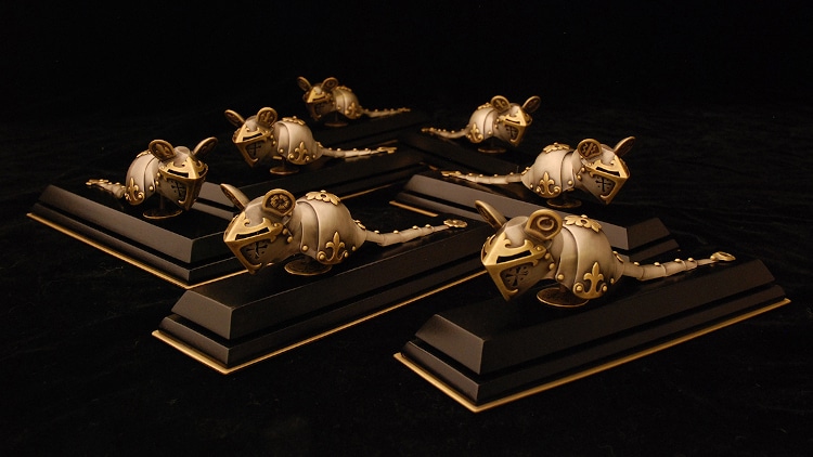 Mice armor made from metal inspired by military history