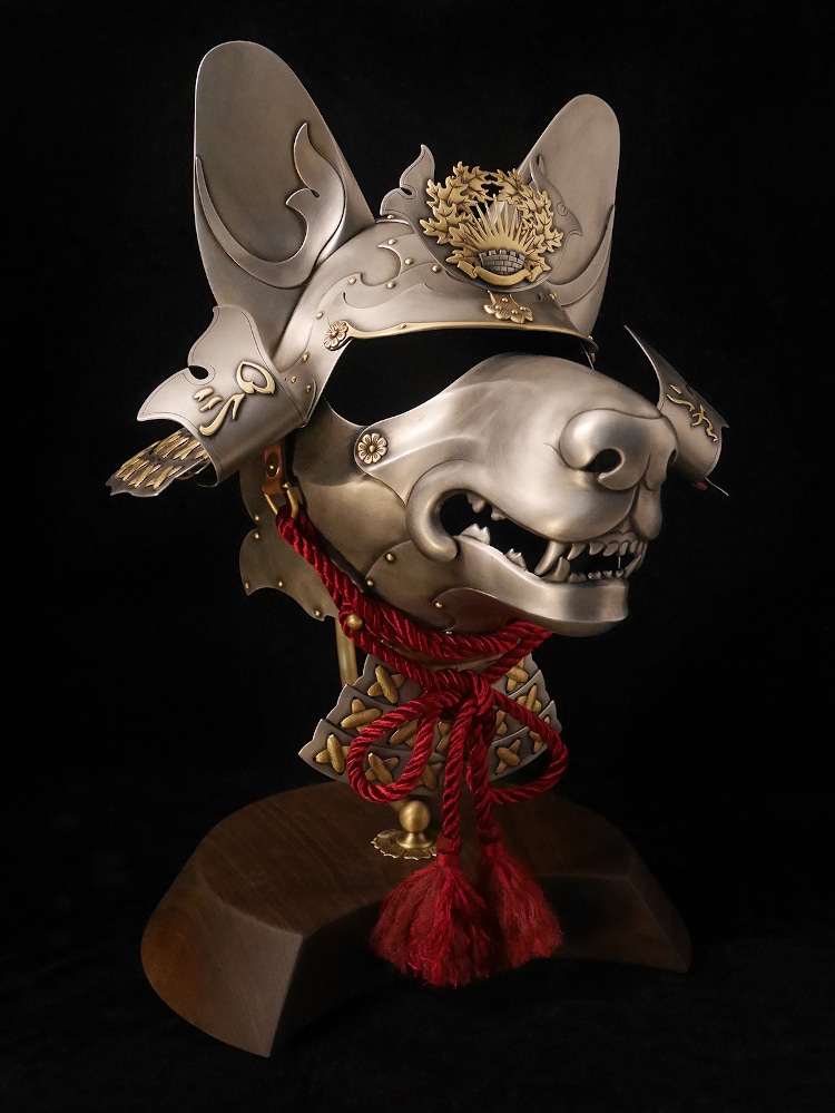 Dog armor made from metal inspired by military history