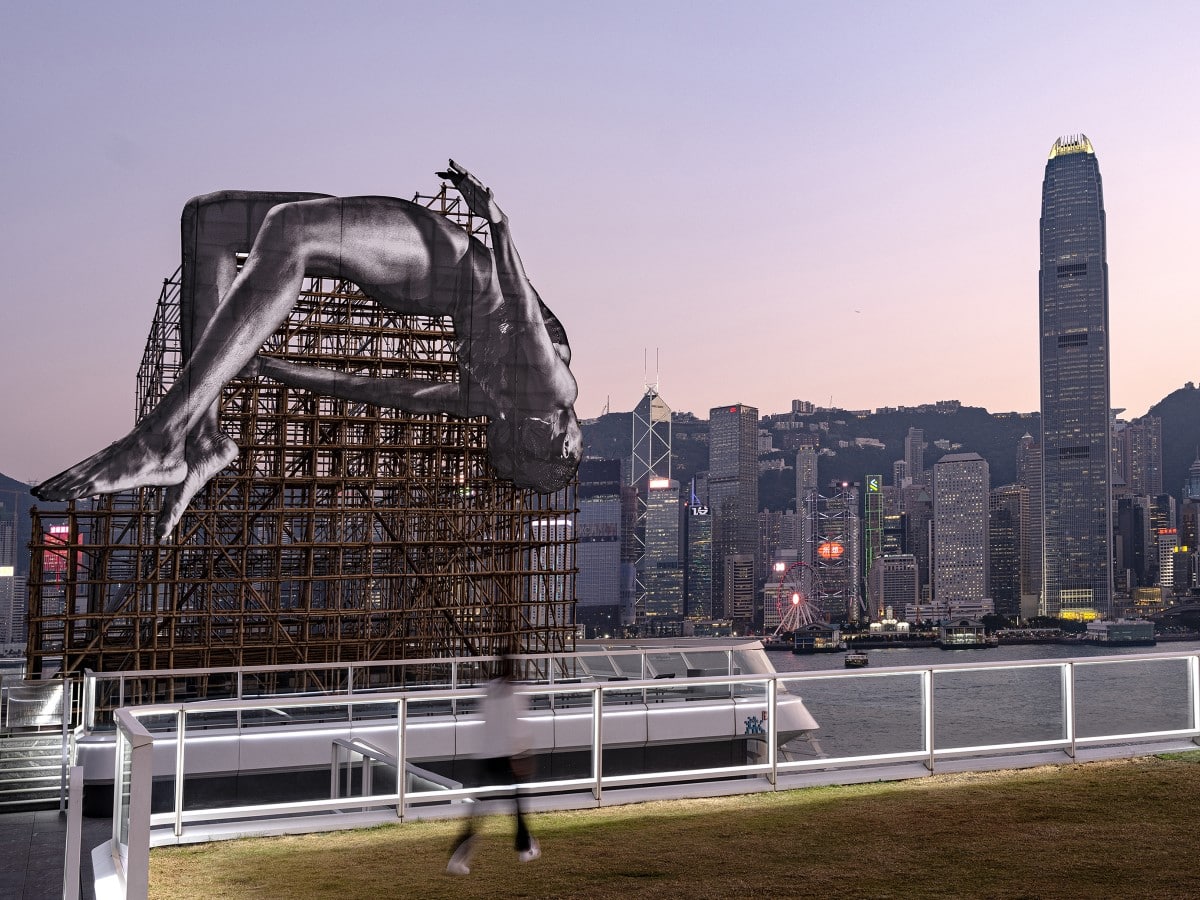 JR Art Installation in Hong Kong