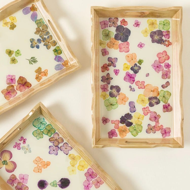 Pressed Flower Serving Tray