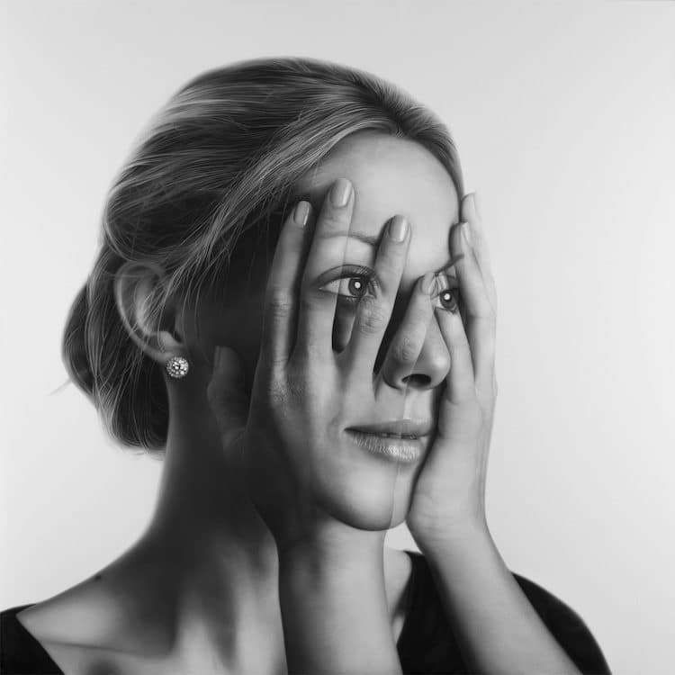 Paintings of a Person Covering Their Face With Hands by Tigran Tsitoghdzyan