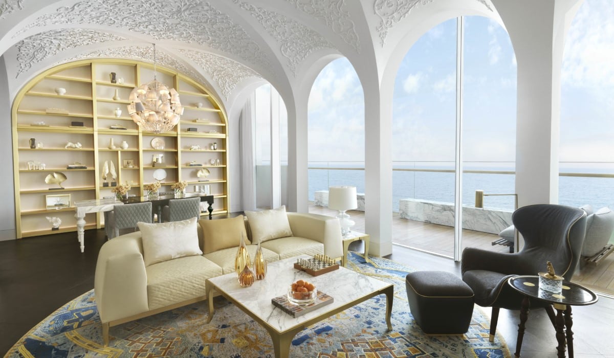 Living Area of Suite in Raffles Doha