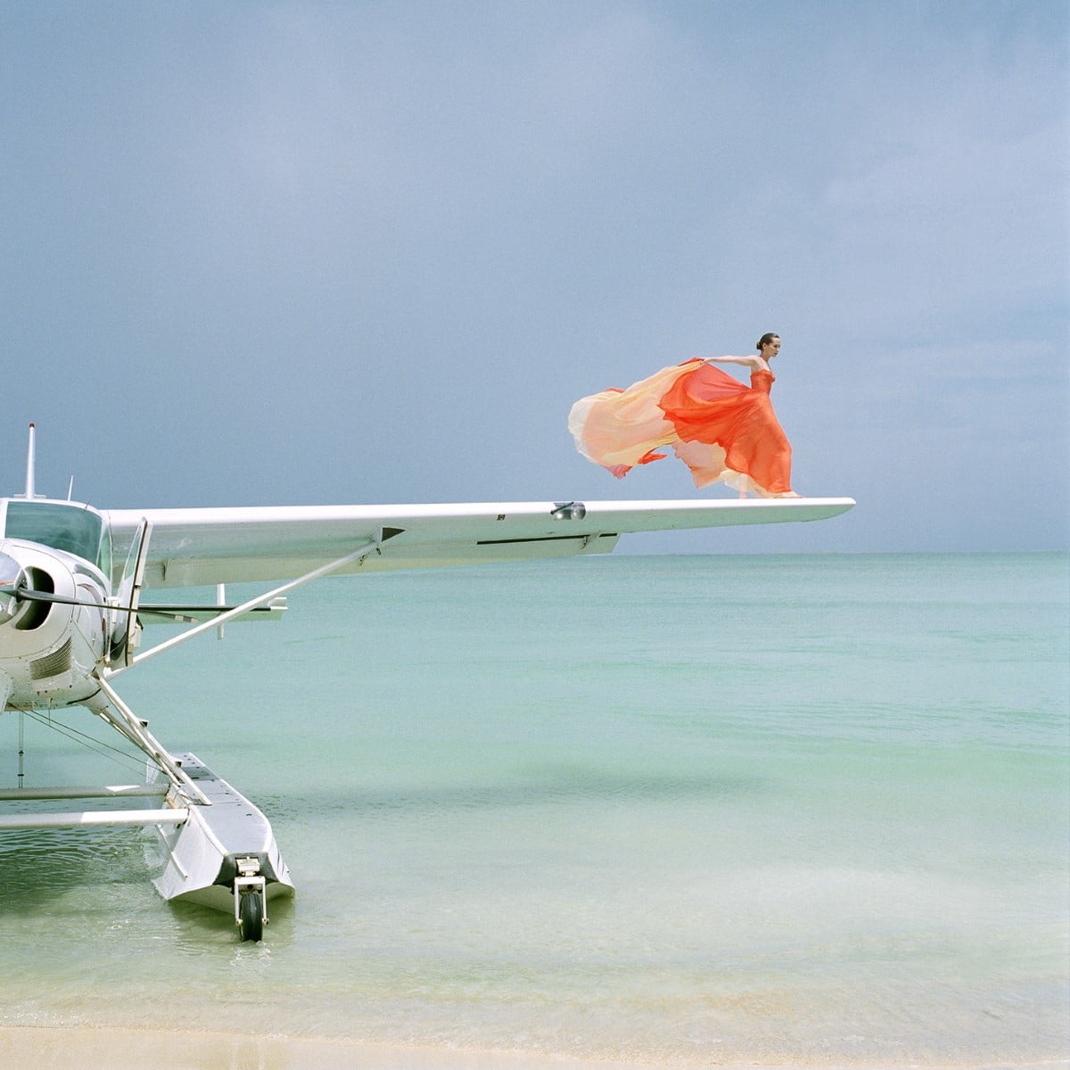Saori on Seaplane Wing by Rodney Smith