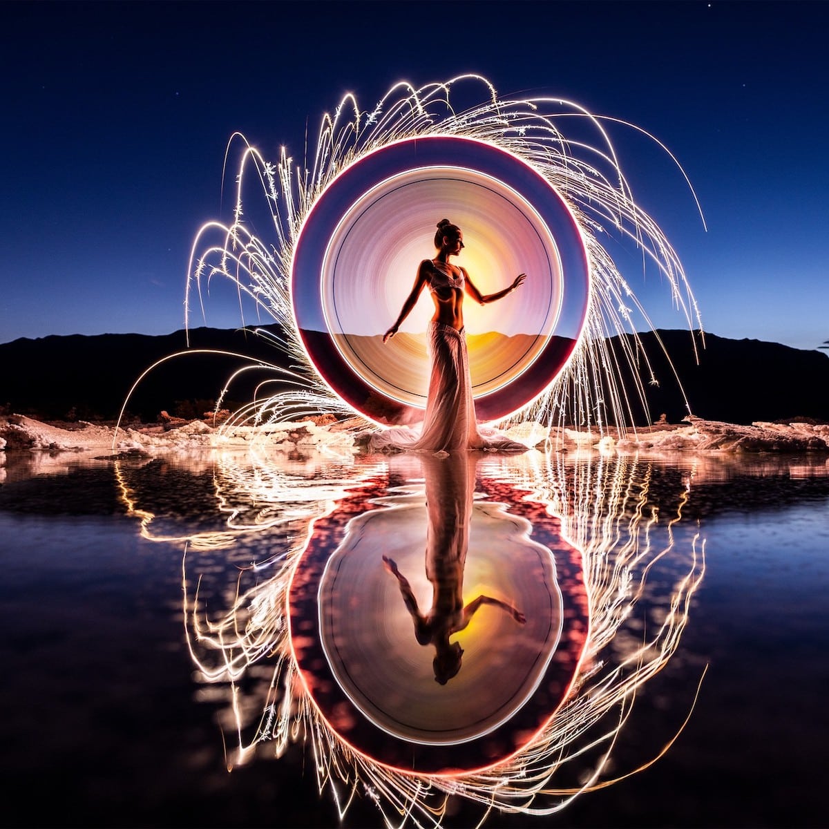 Light painting with contemporary dancer Kim Henry