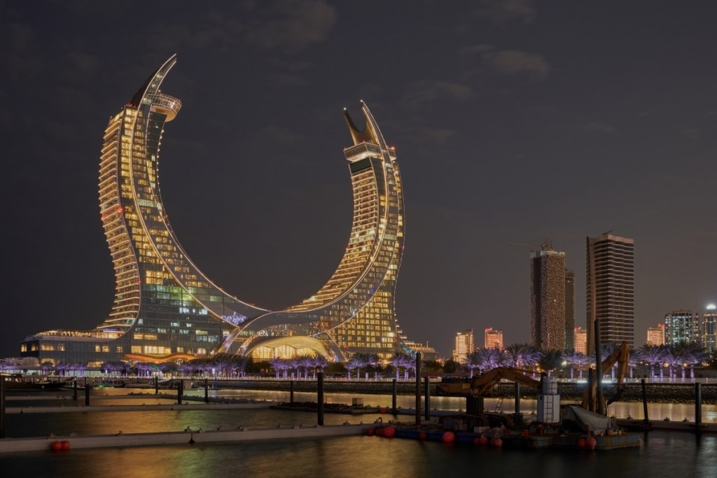 Towers in Doha Designed To Look Like Crossed Swords Are the Sites of ...