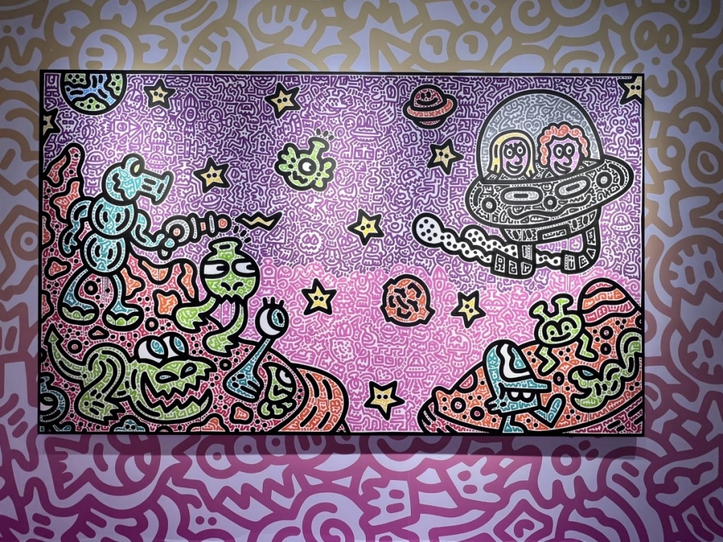 Mr. Doodle Exhibits Framed Art and Covers All the Walls in His