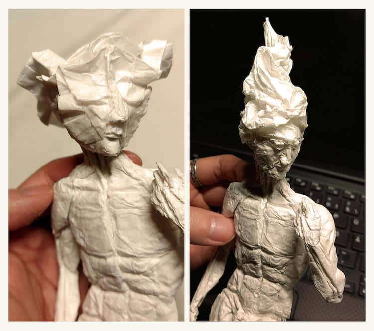 Origami David Sculpture